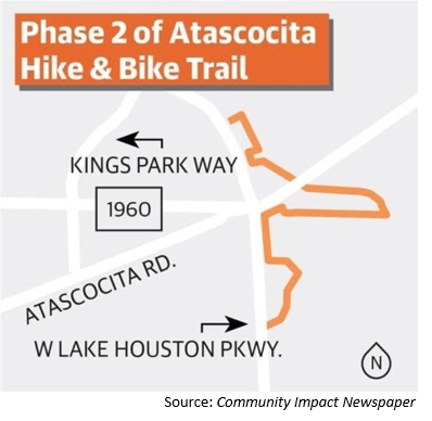 Map showing new Atascocita trail