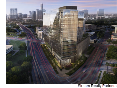 A rendering of the RiverSouth building looking towards downtown.