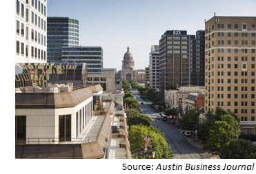 View down Congress Ave., where Accenture's new main office will be