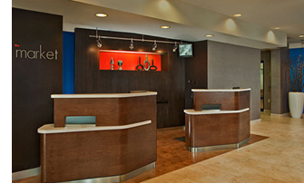 Front desk at Courtyard by Marriott.