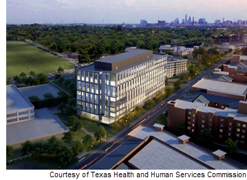 Rendering of HHSC building.