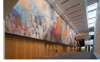 A view of a mural commissioned as part of the expansion.