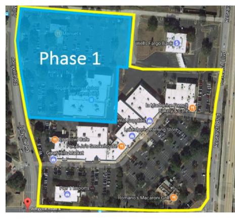 Site plan for phase one of redevelopment