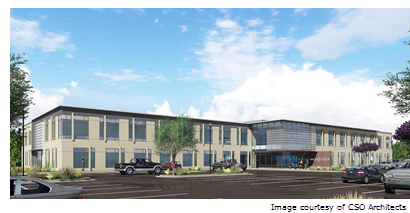 Rendering of Mesa Creek office building