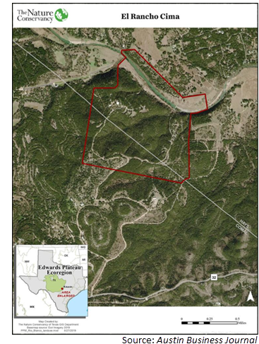 A rough outline of the park boundaries 