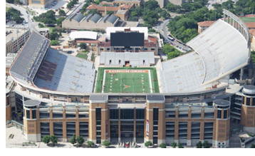 Aerial view of Darrell K. Royal-Texas Memorial Stadium.