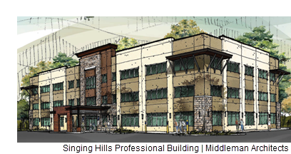 A rendering of the Singing Hills Professional Building in Bulverde.