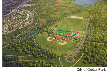 Conceptual rendering of Lakeline park.