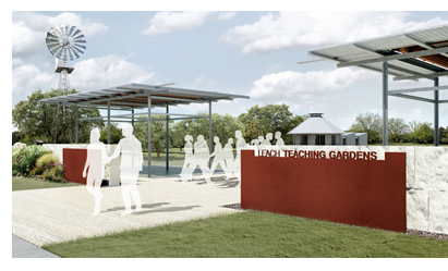 Rendering for the Leach Teaching Gardens at Texas A&M 