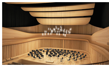 Rendering of music hall