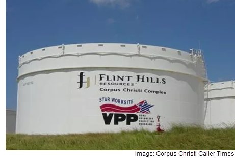 A view of the site of the Flint Hills Resources facility in Corpus Christi.