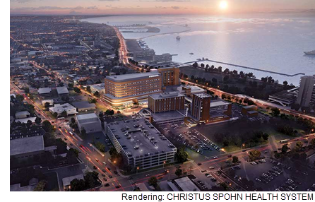 The medical tower, part of the CHRISTUS Spohn Shoreline Hospital, will add to the skyline when completed Spring 2019