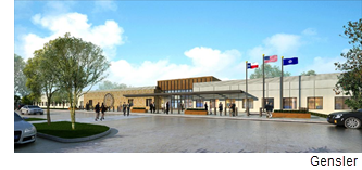 Rendering of the immigration services center.