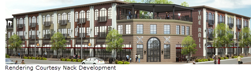 rendering of the Patios at the Rail