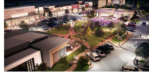 rendering of new retail stores coming to Rayzor Ranch