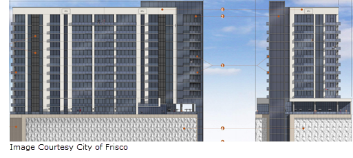 Rendering of new Frisco high-rise residential building