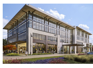 rendering of one of the buildings at The Offices at Clearfork