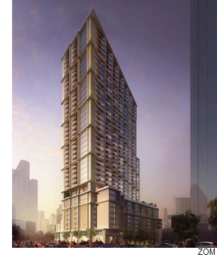 A rendering of the Atelier Tower