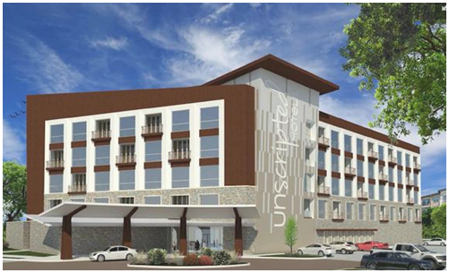Rendering of Unscripted Hotel upon completion