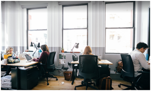 An inside view of Wework shared workspace