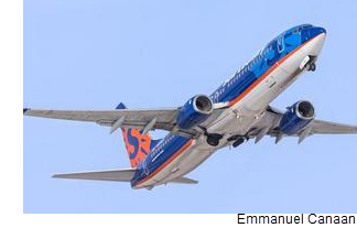 Sun Country Airlines flies Boeing 737 passenger jets out of Minneapolis-St. Paul International Airport.