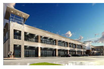 Rendering of Maple Walk shopping center