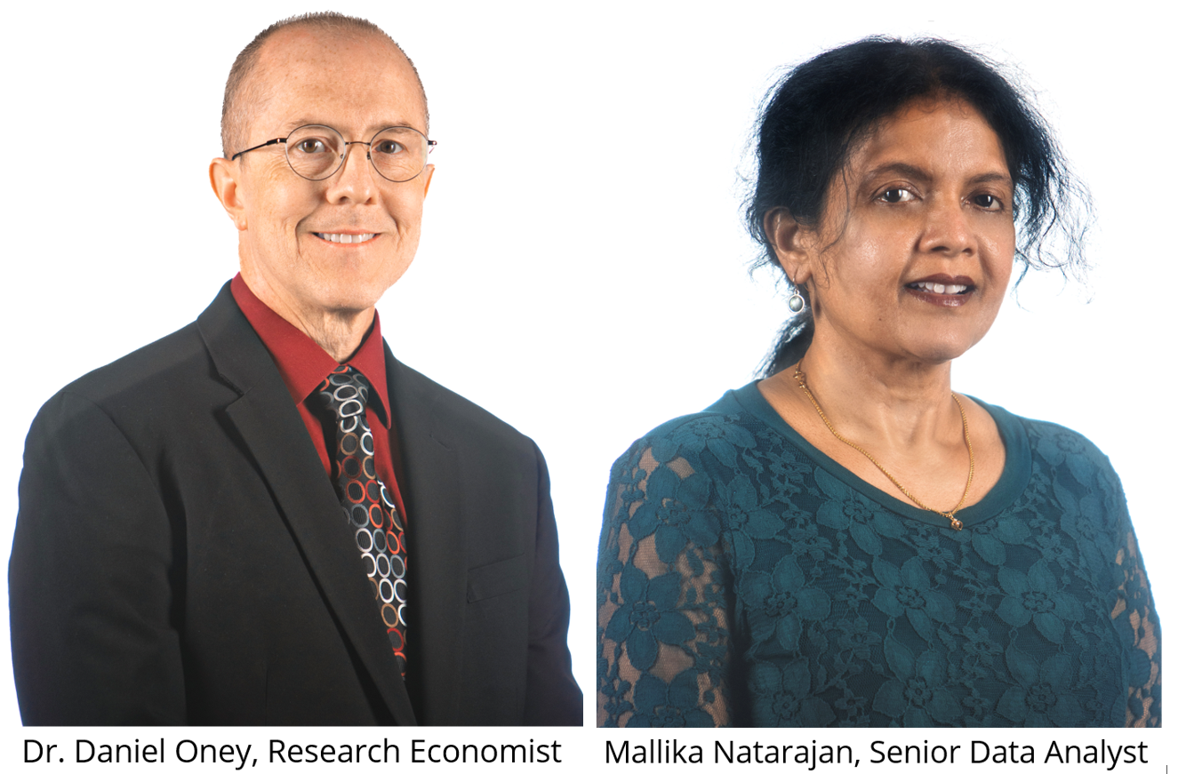 Dr. Daniel Oney, research economist; Mallika Natarajan, senior data analyst