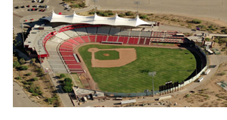 An aerial view of Cohen Stadium.