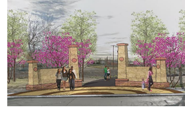 Rendering of the trail entrance.