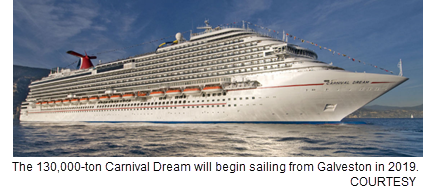 Carnival cruise in Galveston port