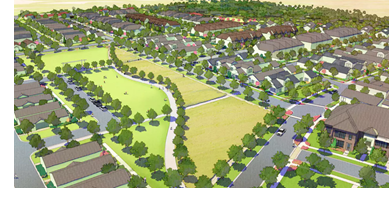 Rendering of planned neighborhood