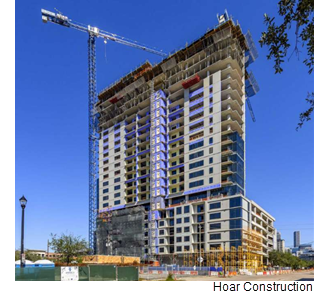 Image of the building prior to topping out.