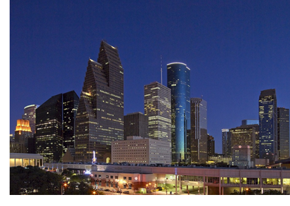 A portion of houston's skyline