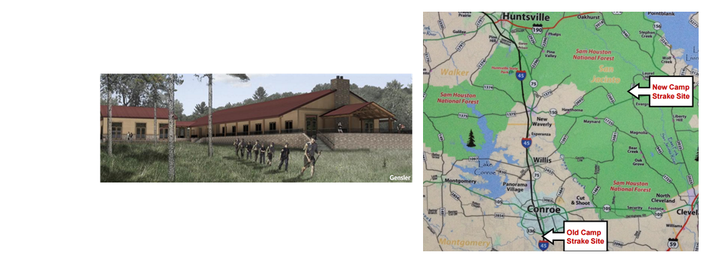 Location and buildings of new Camps Strake