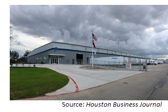 Image of the new facility at Conroe Park North Industrial Park.