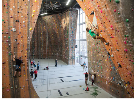 Inside a Momentum Indoor Climbing facility
