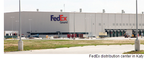 Picture of the FedEx distribution facility in Katy