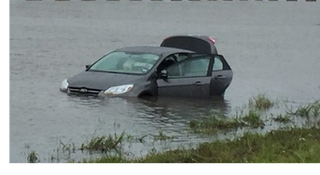 Picture of a flooded car