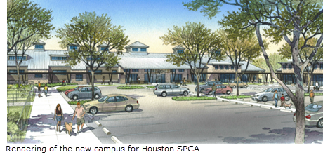 rendering of the new campus for Houston SPCA