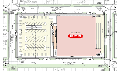 Site plan of the new H-E-B store