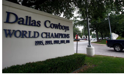 Image of the sign out front of the old Dallas Cowboys headquarters in Valley Ranch