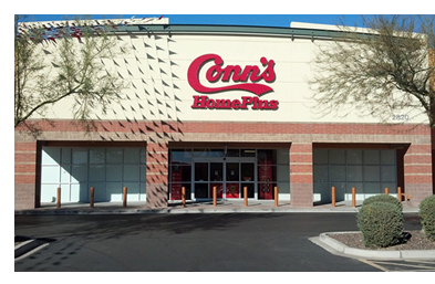 Entrance of a Conn's Home Plus store