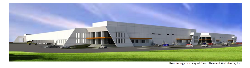 Rendering of Hays Logistics Center