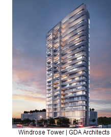 A rendering of the Windrose Tower from GDA Architects.