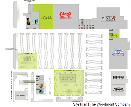 Site plan for Wendland Plaza by The Woodmont company.