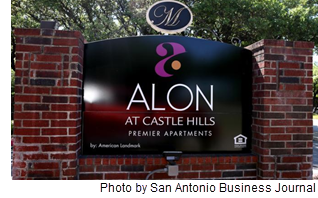 Alon at Castle Hills signage.