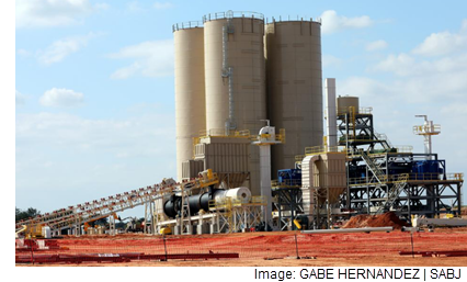 An image of a frac sand mine and processing plant. 