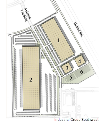 Site plan of the industrial facilities.