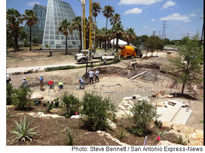 A view of the construction on the San Antonio Botanical Garden Expansion.