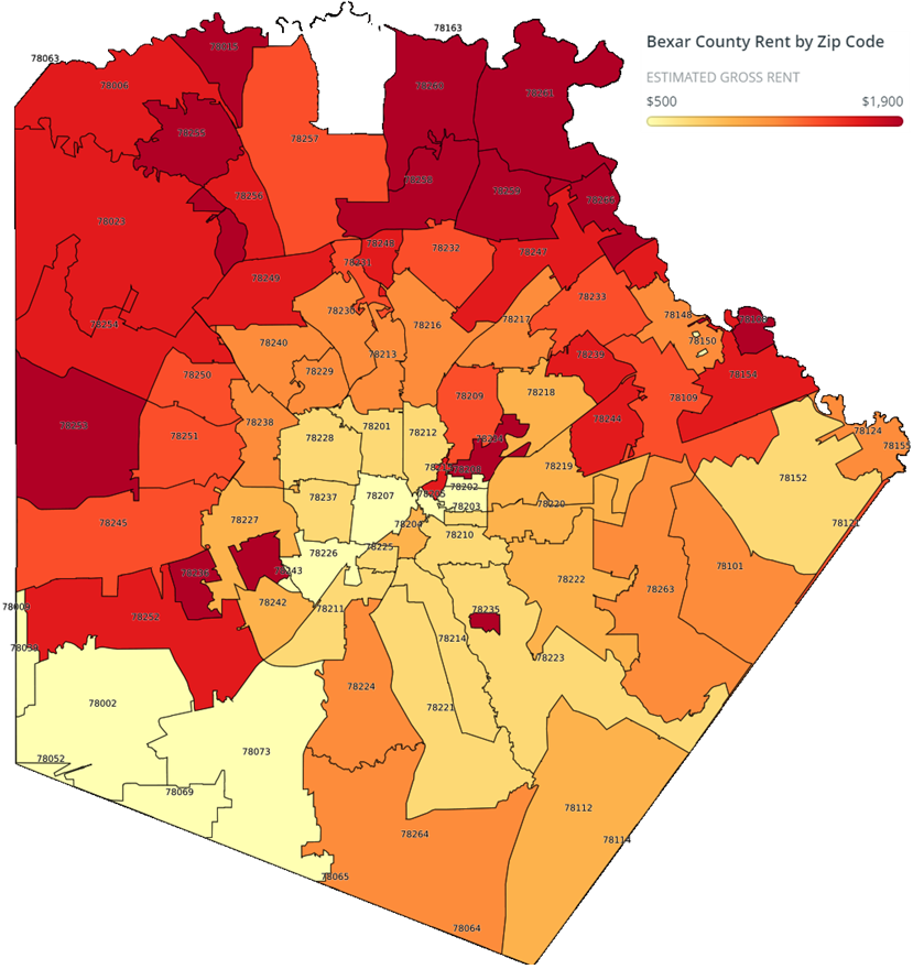 Map: Which San Antonio ZIP codes are paying the most rent? | Texas Real ...